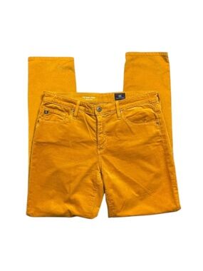 AG Adriano Goldschmied The Prima Ankle Velvet Pants Womens 29 R Gold Yellow